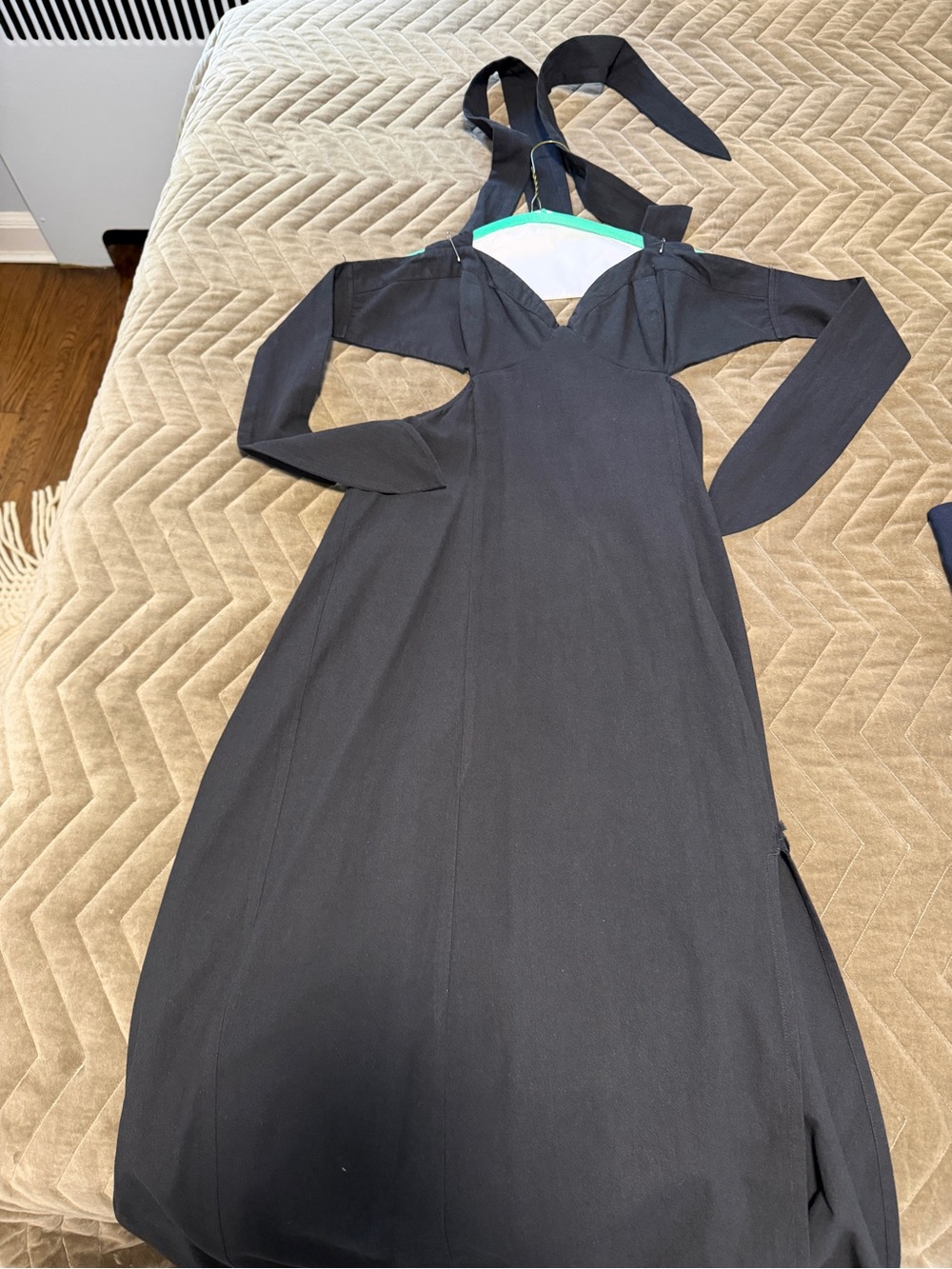 Free People Black Halter Tie Back Maxi Dress